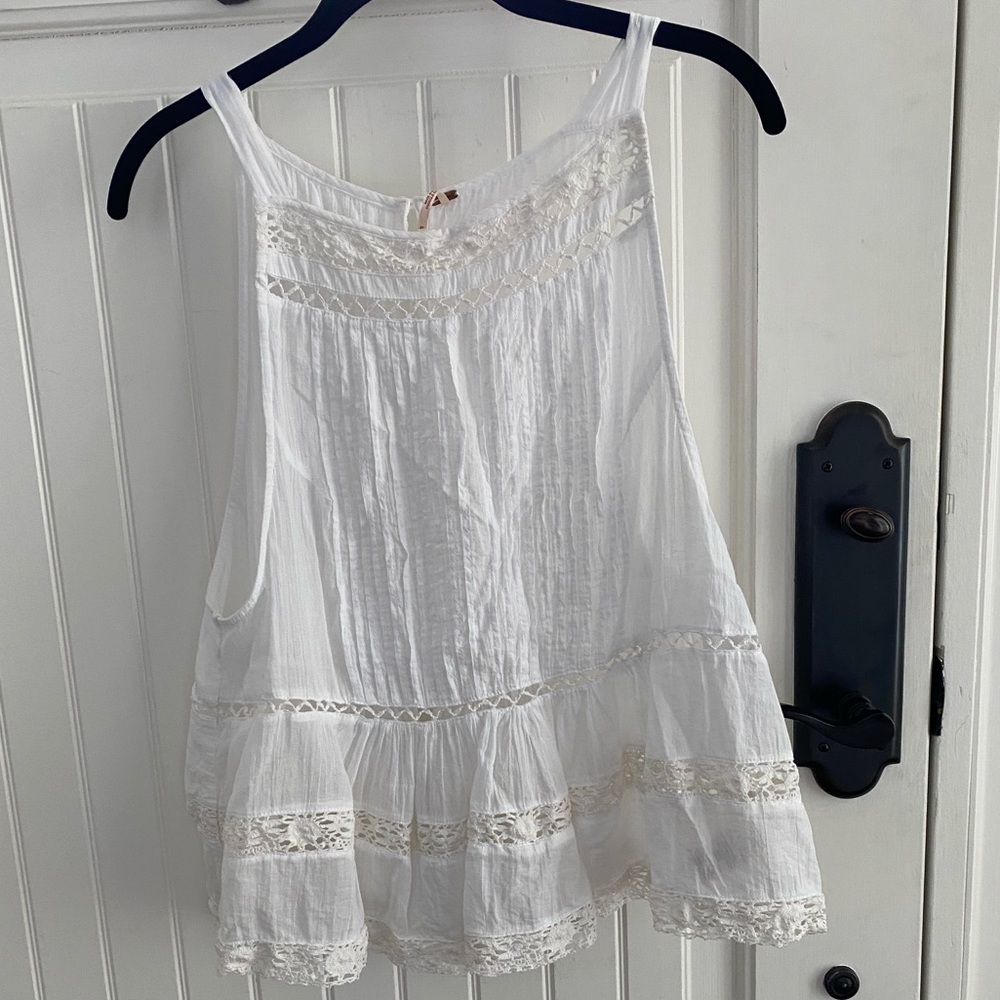 Free People Boho white tank